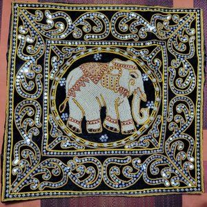 Luxury Handmade Decorative Pillow Cover Case With Elephant 16x16 Inch